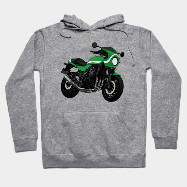 Z900RS Cafe Racer Illustration Hoodie by KAM Std